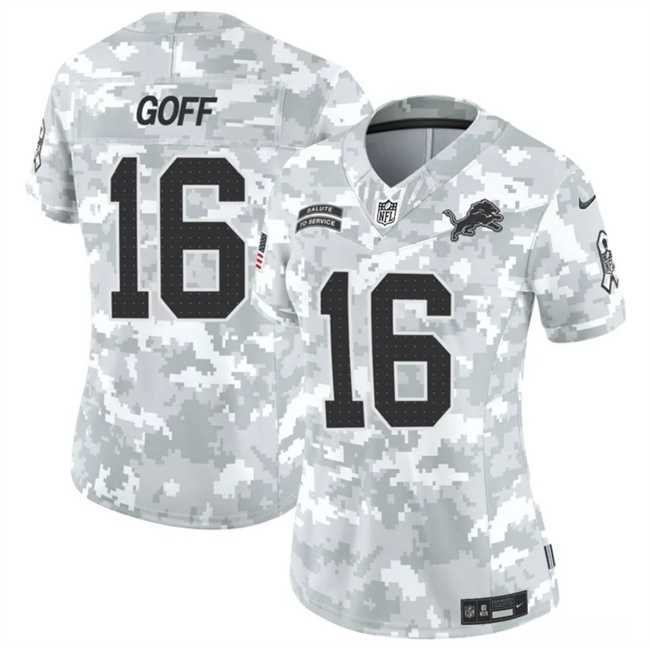 Women%27s Detroit Lions #16 Jared Goff 2024 F.U.S.E Arctic Camo Salute To Service Limited Stitched Jersey Dzhi